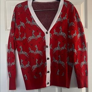 Red Zebra Print Women's Sweater